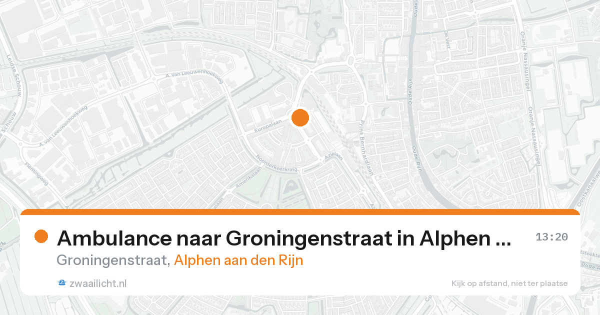 Ambulance naar Groningenstraat in Alphen aan den Rijn — 18 aug 2026