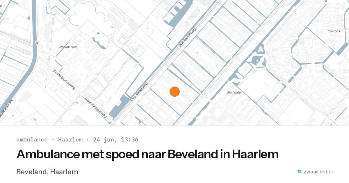 Ambulance met spoed naar Beveland in Haarlem — 24 jun 2026