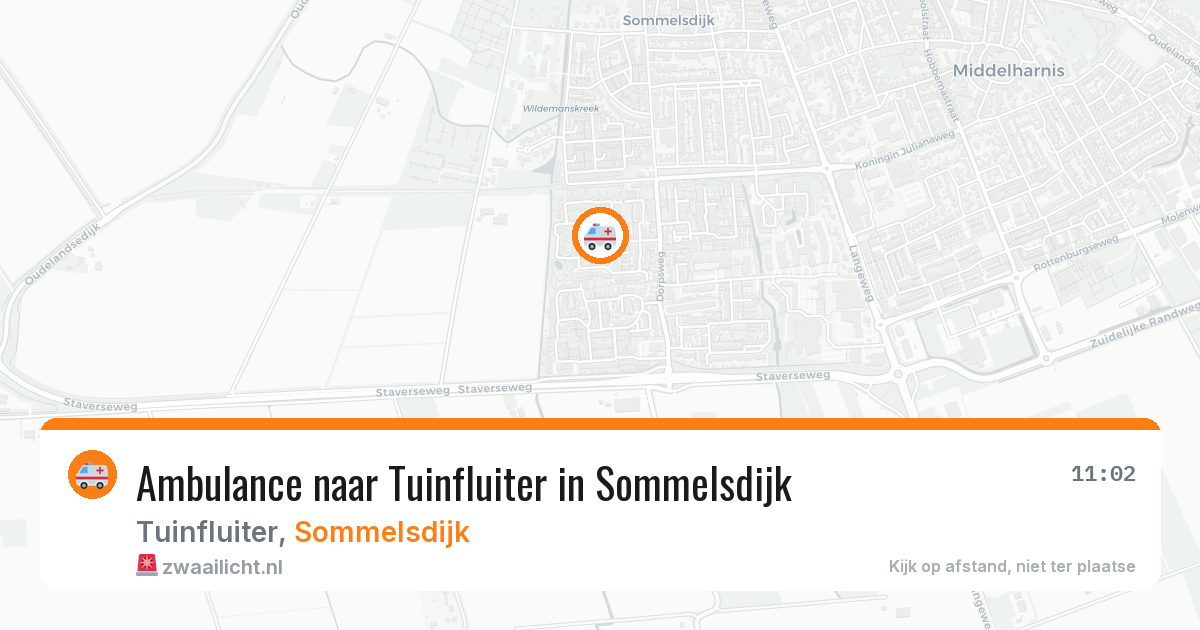 Ambulance naar Tuinfluiter in Sommelsdijk — 23 mei 2026