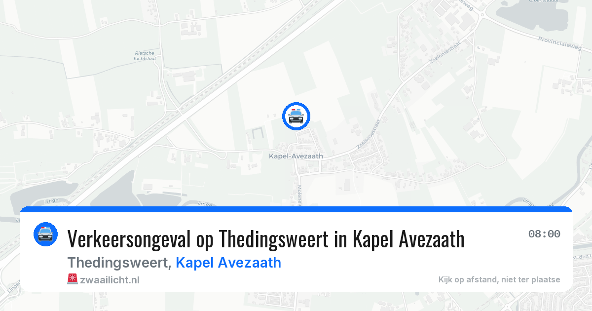 Verkeersongeval op Thedingsweert in Kapel Avezaath — 30 jul 2026
