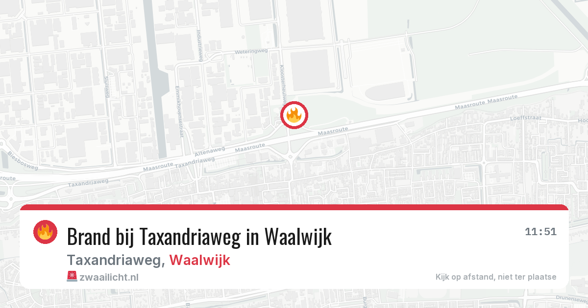Brand bij Taxandriaweg in Waalwijk — 16 mrt 2026