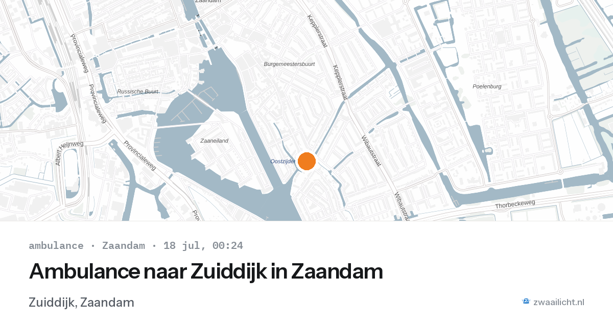 Ambulance naar Zuiddijk in Zaandam — 17 jul 2026
