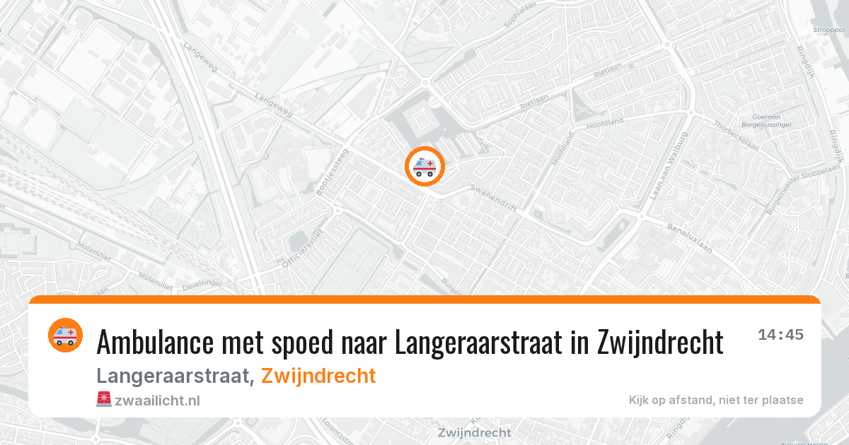 Ambulance met spoed naar Langeraarstraat in Zwijndrecht — 7 mei 2026