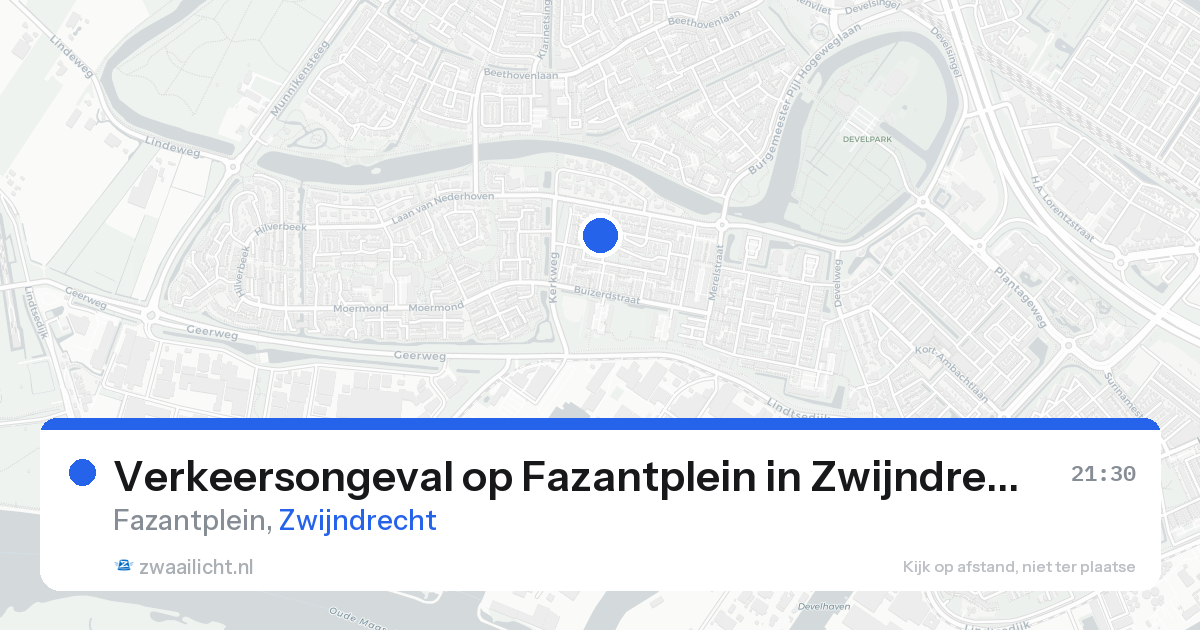 Verkeersongeval op Fazantplein in Zwijndrecht — 21 aug 2026