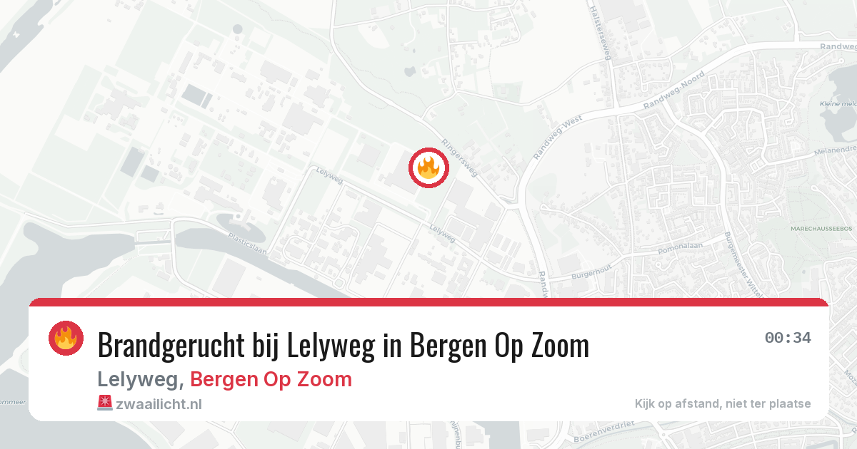 Brandgerucht bij Lelyweg in Bergen Op Zoom — 26 mrt 2026