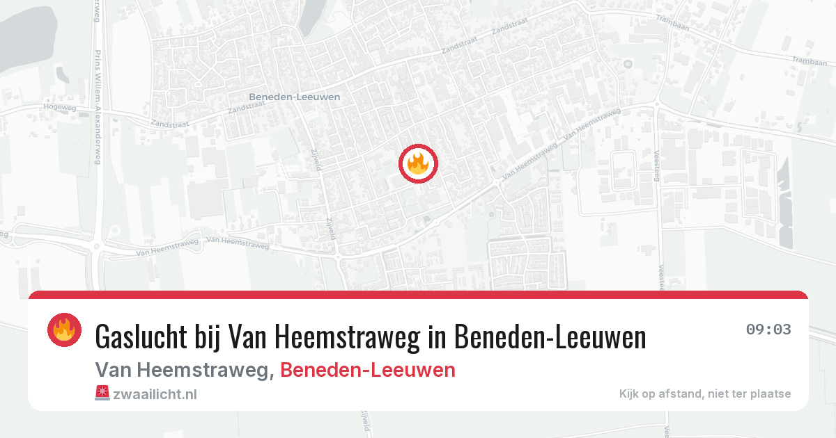Gaslucht bij Van Heemstraweg in Beneden-Leeuwen — 22 apr 2026