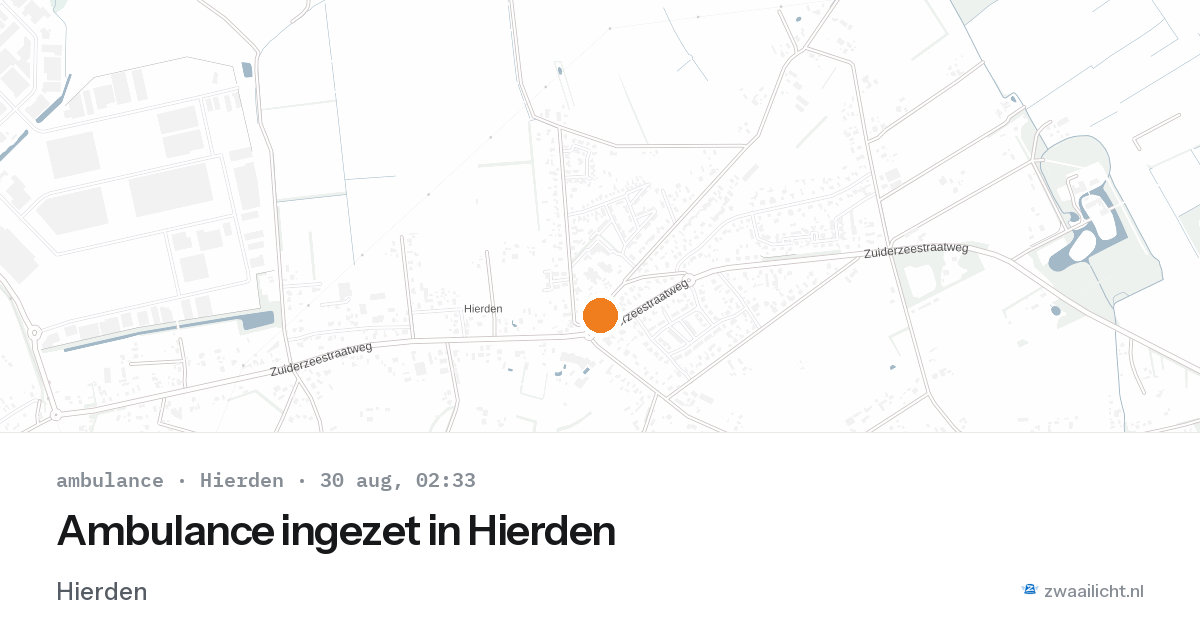 Ambulance ingezet in Hierden — 30 aug 2026