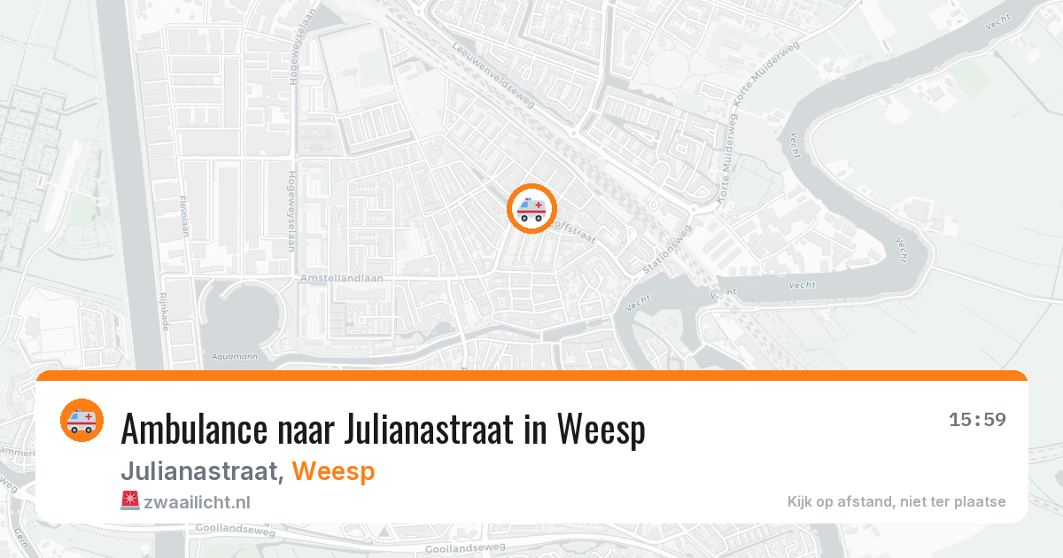 Ambulance naar Julianastraat in Weesp — 6 jul 2026