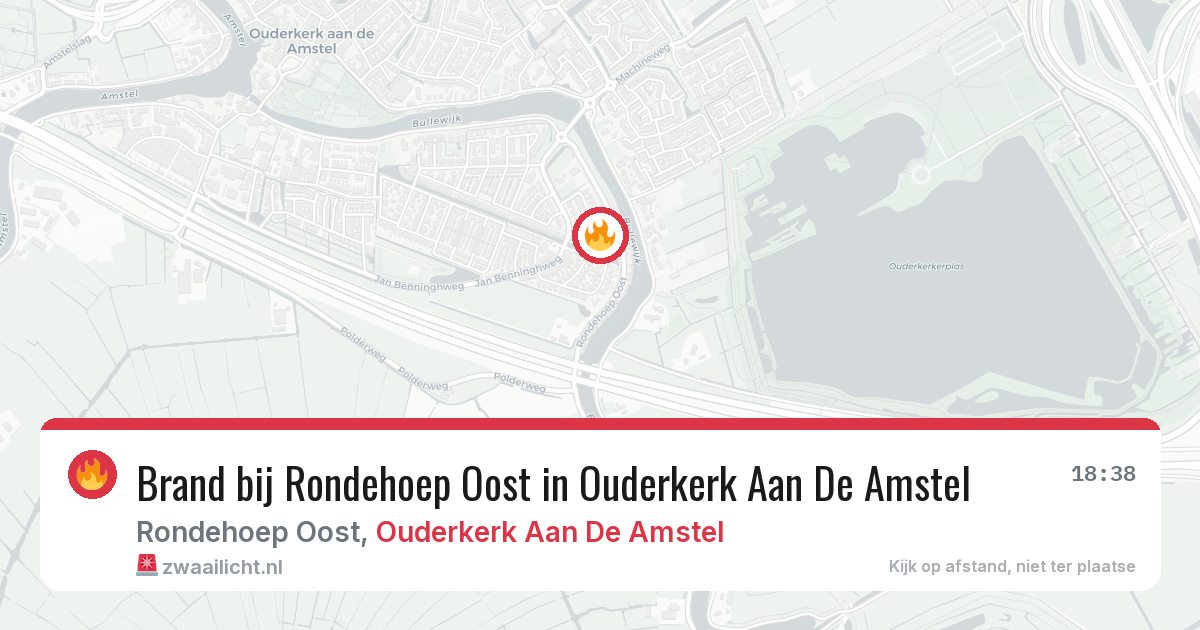 Brand bij Rondehoep Oost in Ouderkerk Aan De Amstel — 29 jun 2026