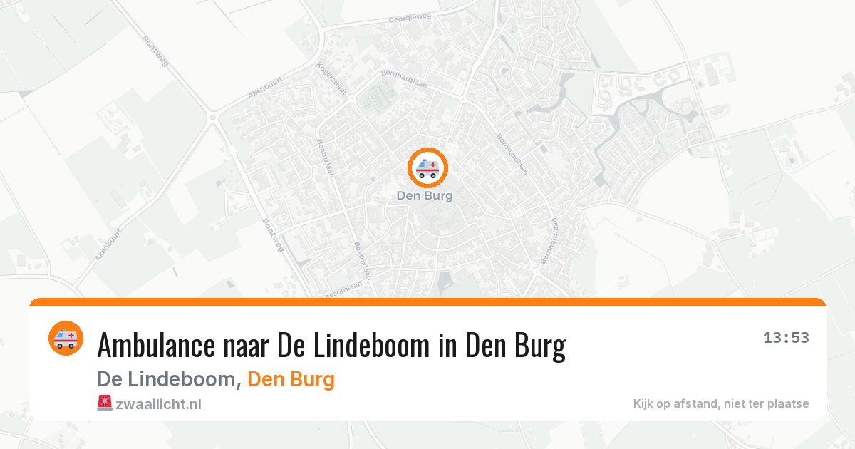 Ambulance naar De Lindeboom in Den Burg — 10 jun 2026