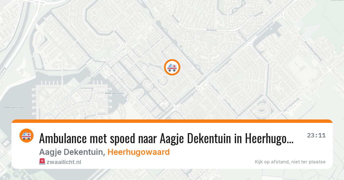 Ambulance met spoed naar Aagje Dekentuin in Heerhugowaard — 26 jun 2026