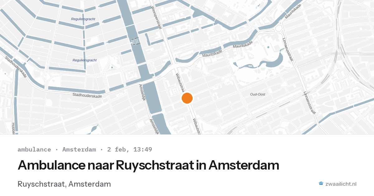 Ambulance naar Ruyschstraat in Amsterdam — 2 feb 2026