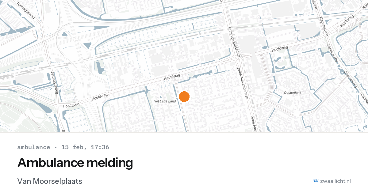 Ambulance met spoed naar Van Moorselplaats in 3067SH — 15 feb 2026