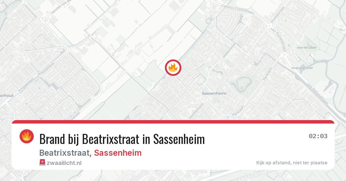 Brand bij Beatrixstraat in Sassenheim — 18 jun 2026