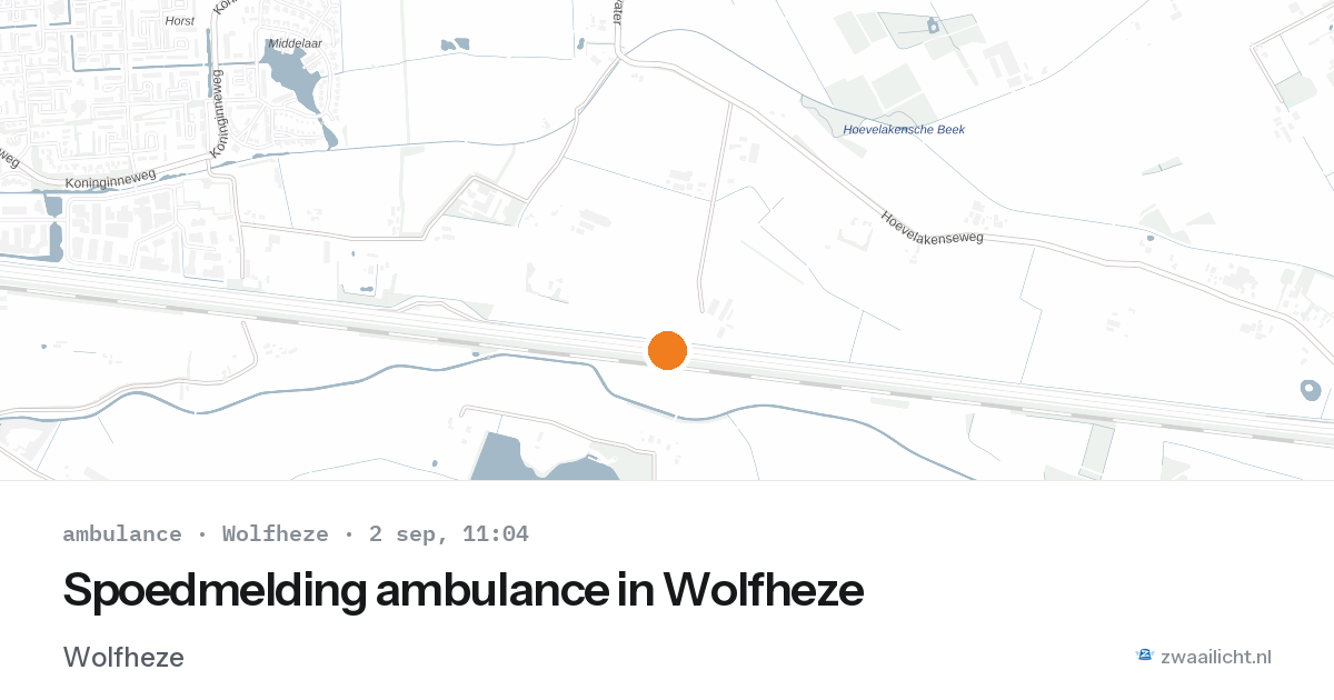 Spoedmelding ambulance in Wolfheze — 2 sep 2026