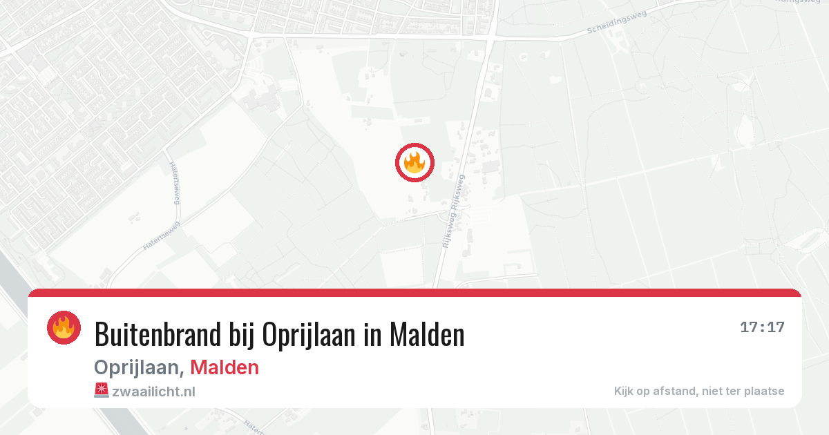 Buitenbrand bij Oprijlaan in Malden — 20 jul 2026