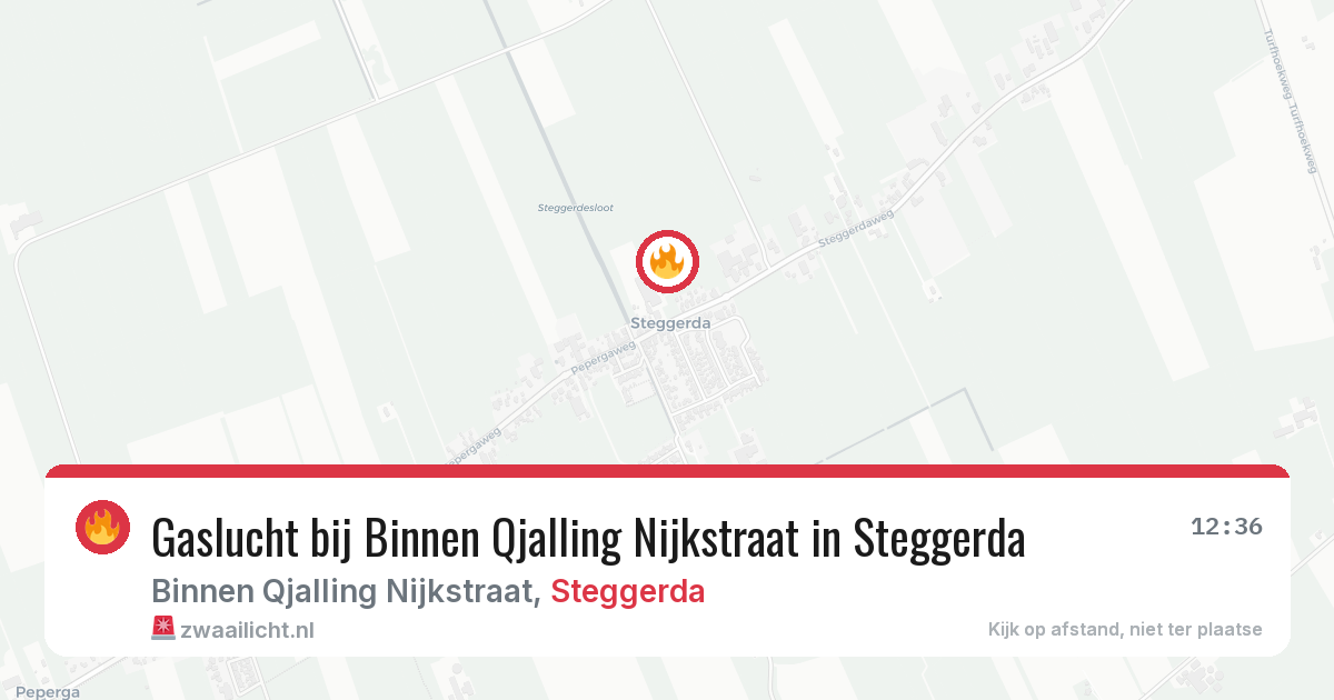 Gaslucht bij Binnen Qjalling Nijkstraat in Steggerda — 20 apr 2026