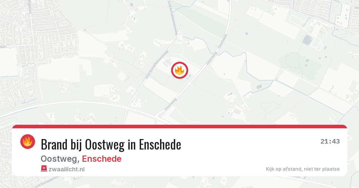 Brand bij Oostweg in Enschede — 23 apr 2026