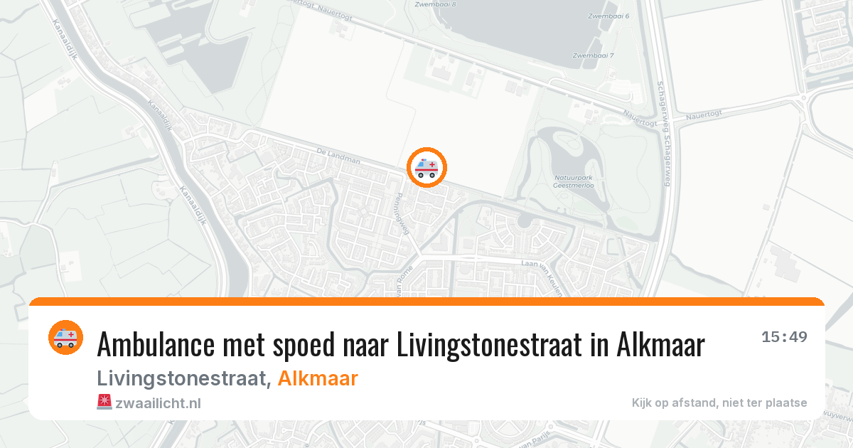 Ambulance met spoed naar Livingstonestraat in Alkmaar — 23 mei 2026