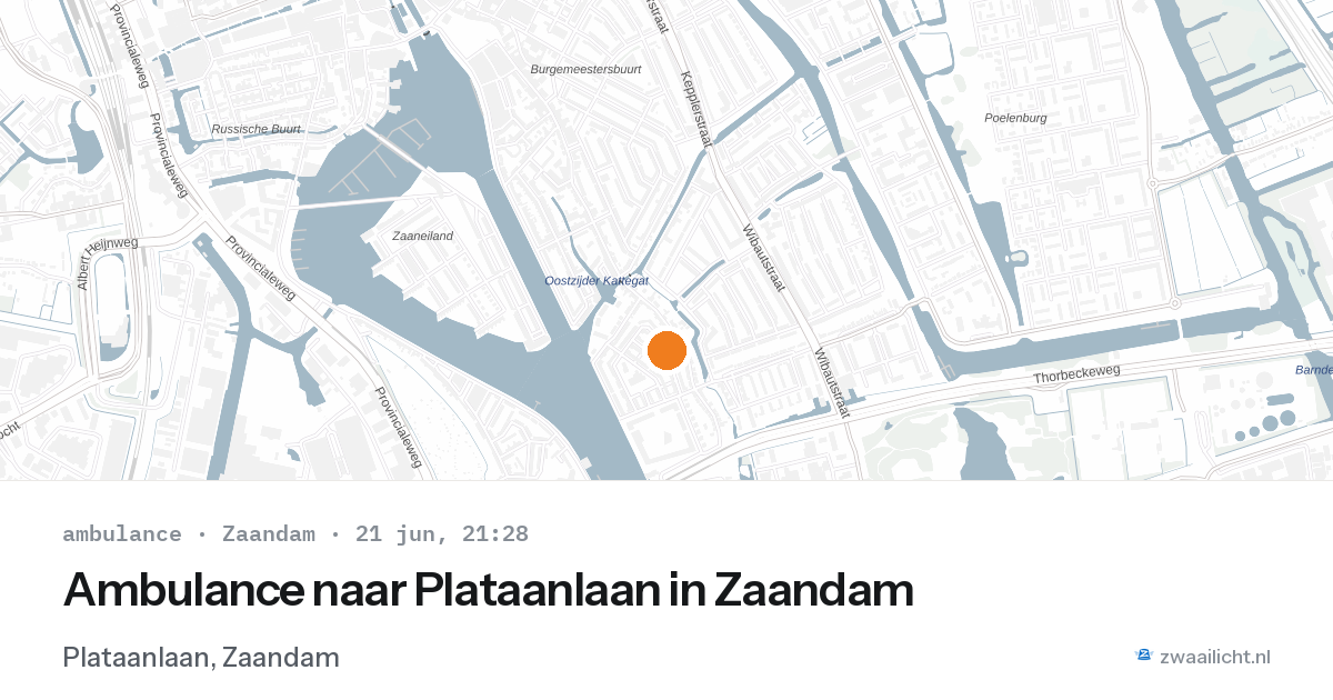 Ambulance naar Plataanlaan in Zaandam — 21 jun 2026