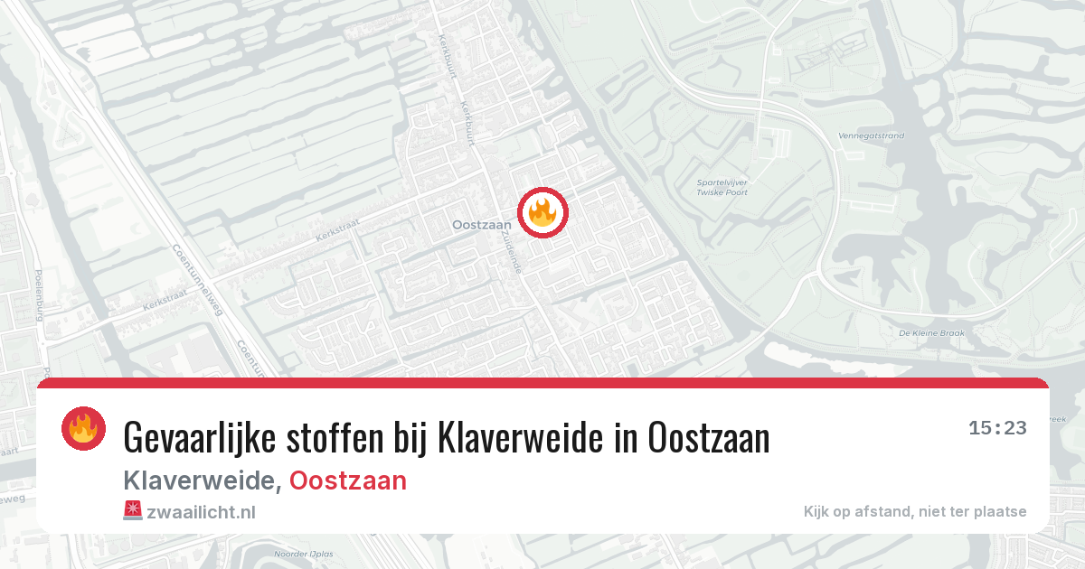 Gevaarlijke stoffen bij Klaverweide in Oostzaan — 31 mei 2026