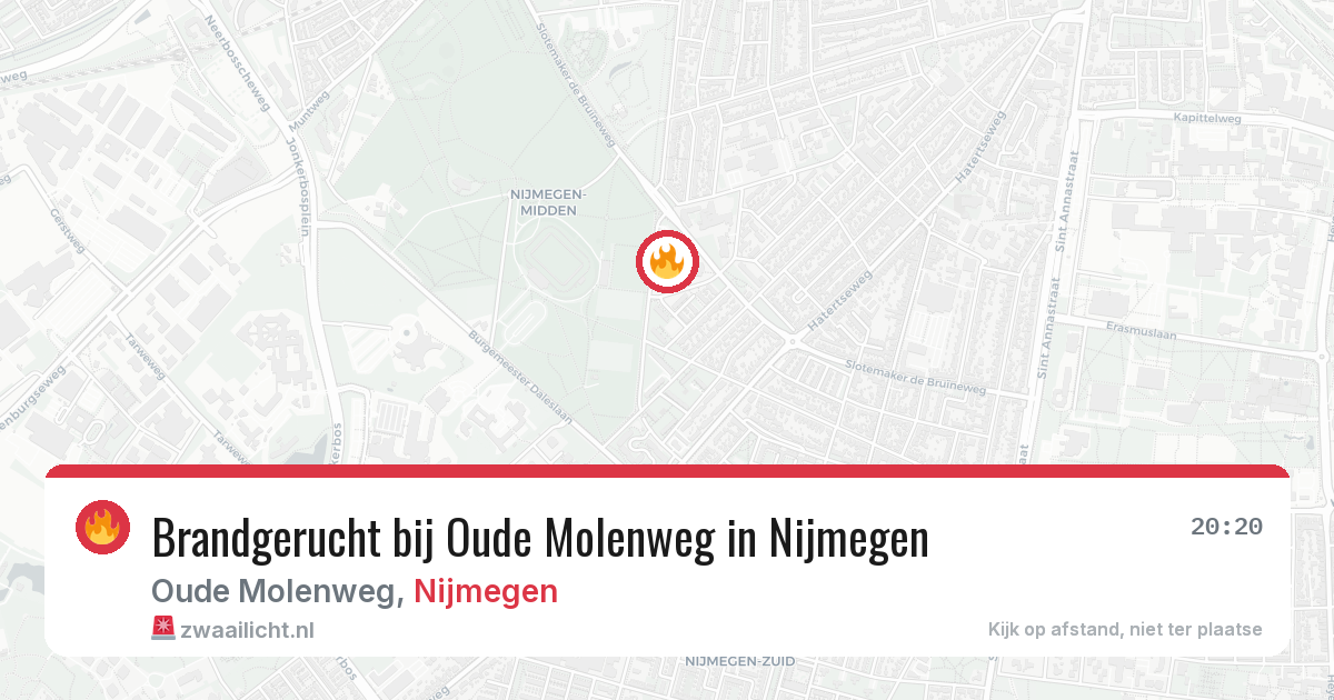 Brandgerucht bij Oude Molenweg in Nijmegen — 24 jun 2026