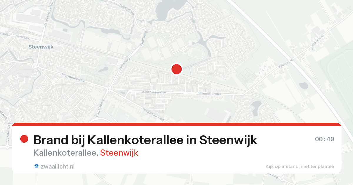 Brand bij Kallenkoterallee in Steenwijk — 16 aug 2026