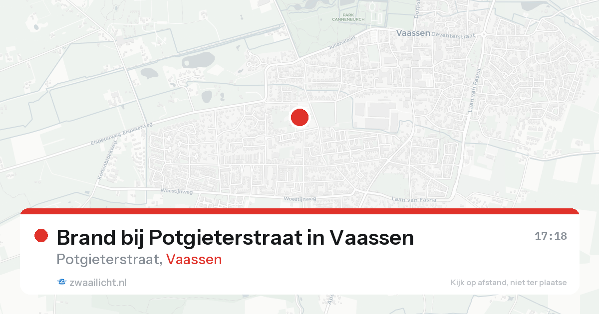 Brand bij Potgieterstraat in Vaassen — 20 mrt 2026
