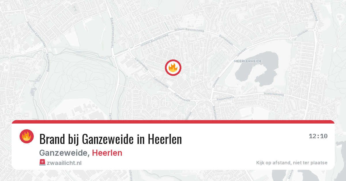 Brand bij Ganzeweide in Heerlen — 9 mei 2026