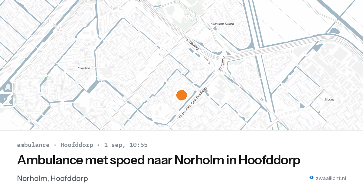 Ambulance met spoed naar Norholm in Hoofddorp — 1 sep 2026