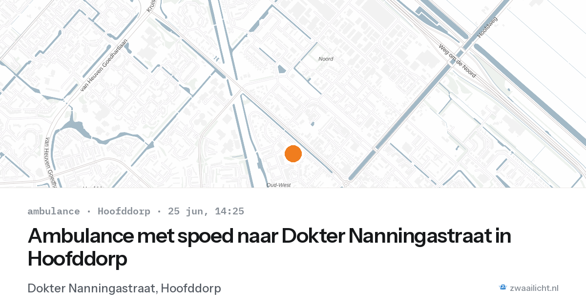 Ambulance met spoed naar Dokter Nanningastraat in Hoofddorp — 25 jun 2026
