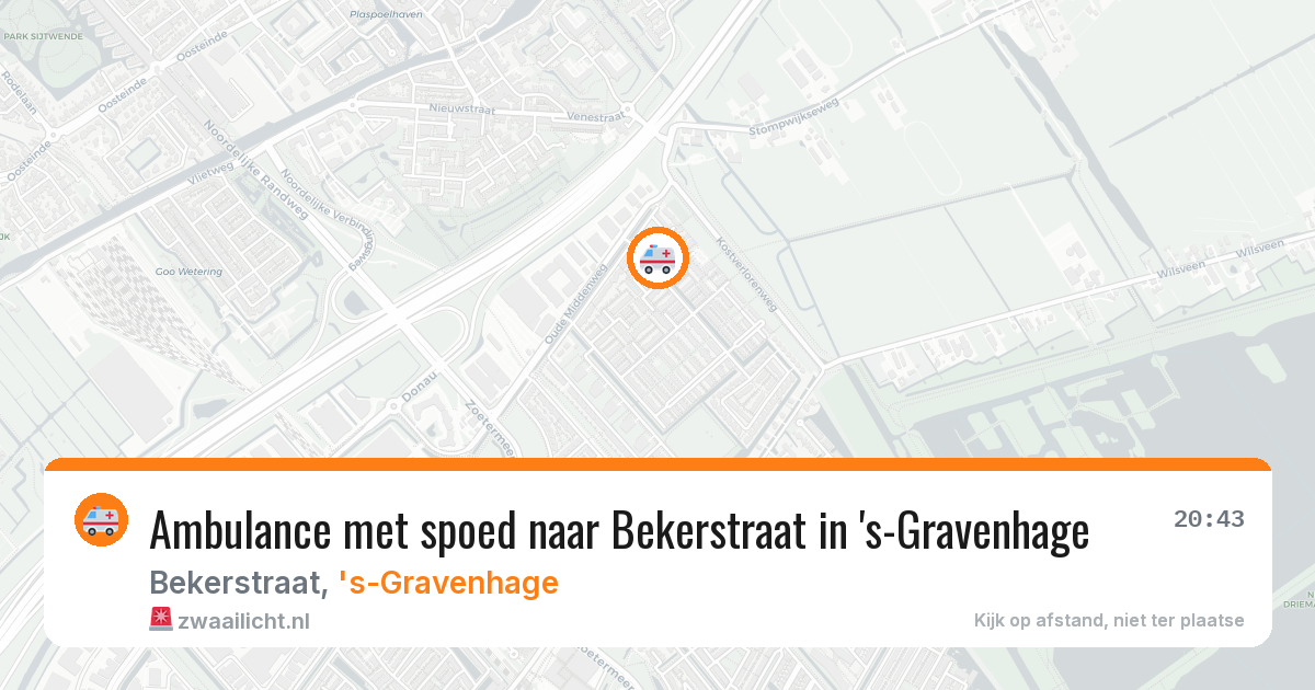 Ambulance met spoed naar Bekerstraat in 's-Gravenhage — 6 aug 2026