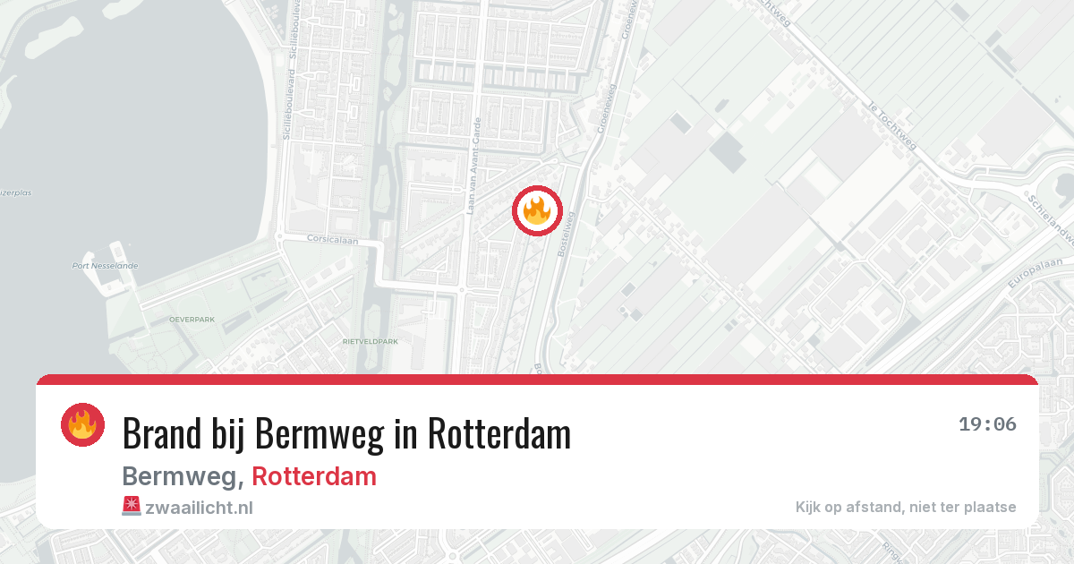 Brand bij Bermweg in Rotterdam — 24 jun 2026