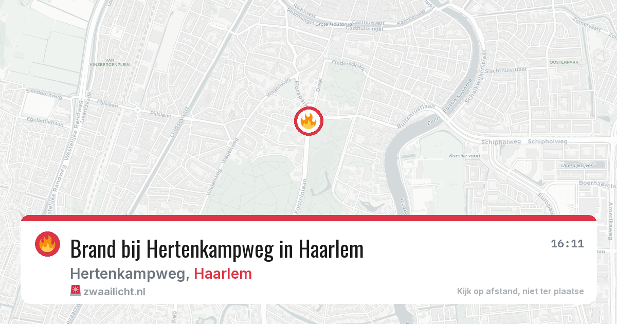 Brand bij Hertenkampweg in Haarlem — 5 jul 2026