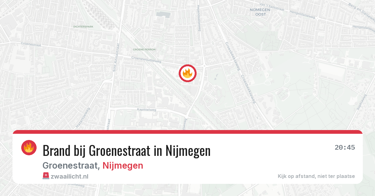Brand bij Groenestraat in Nijmegen — 29 mei 2026