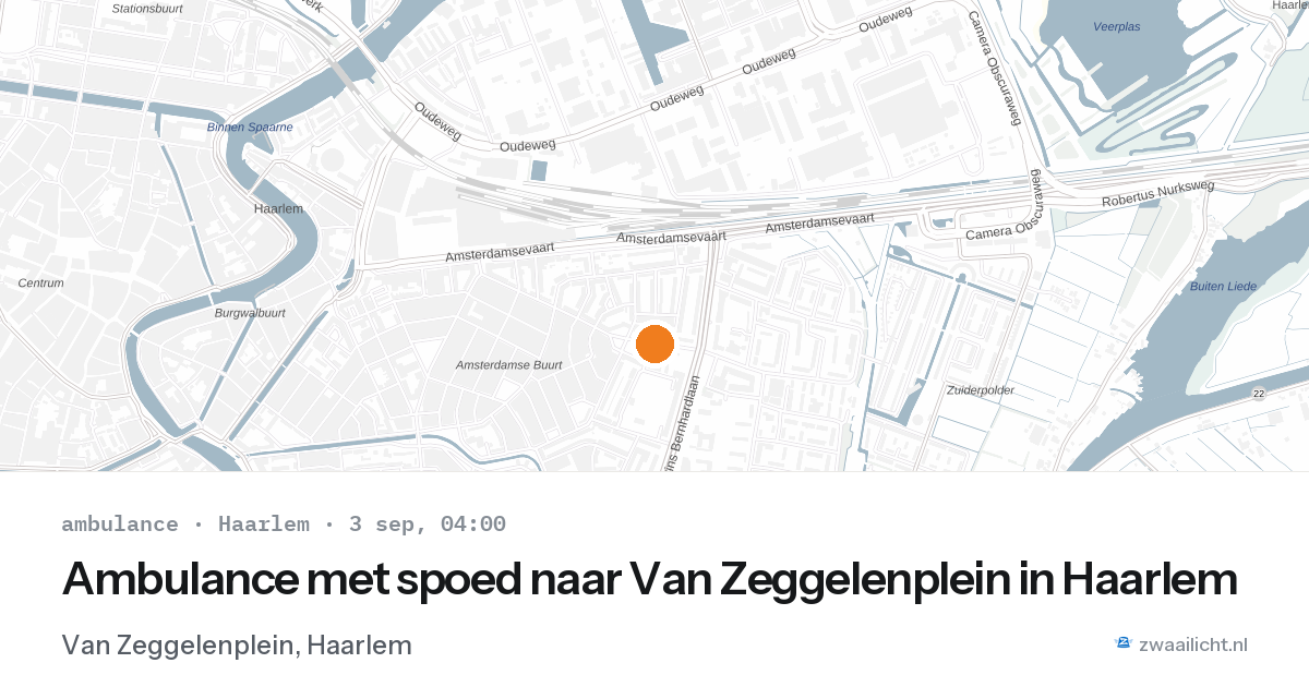 Ambulance met spoed naar Van Zeggelenplein in Haarlem — 3 sep 2026