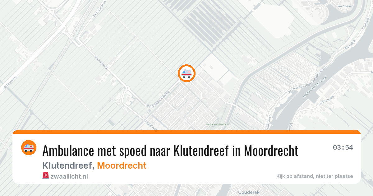 Ambulance met spoed naar Klutendreef in Moordrecht — 3 aug 2026