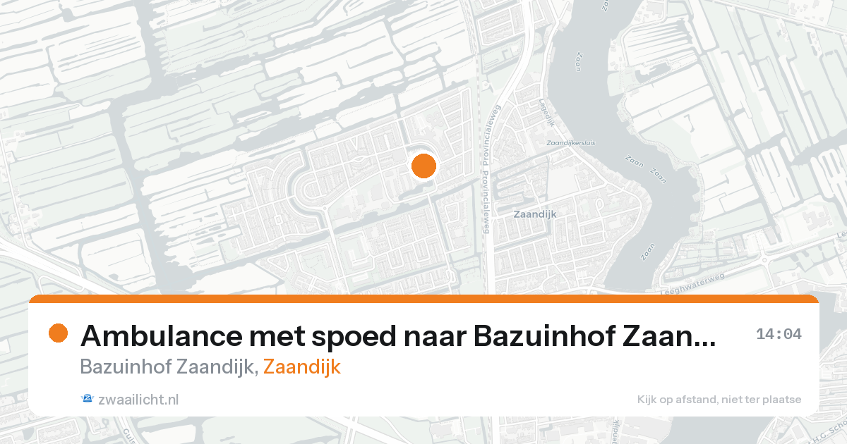 Ambulance met spoed naar Bazuinhof Zaandijk in Zaandijk — 17 aug 2026
