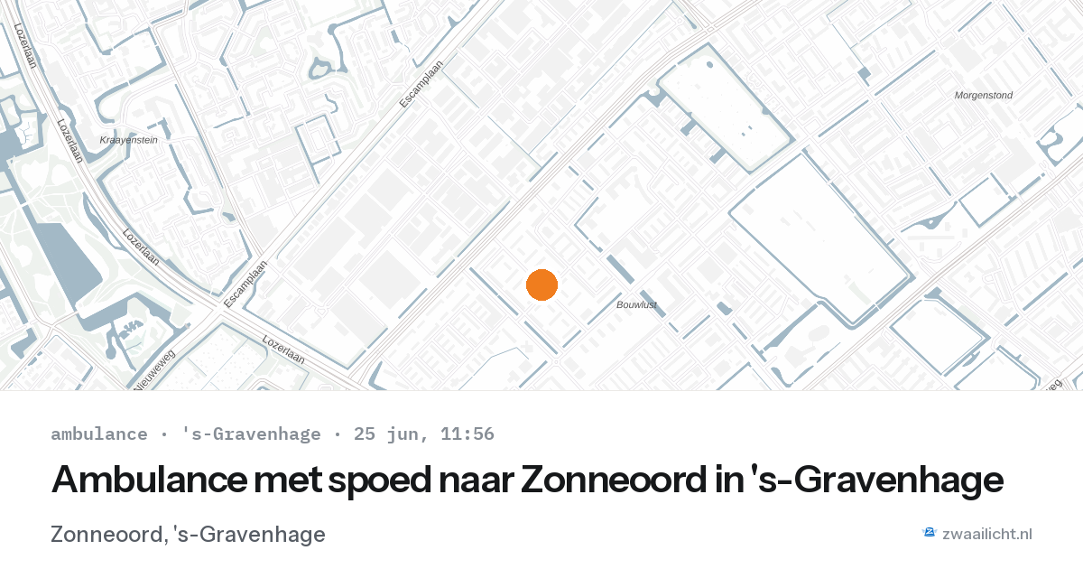 Ambulance met spoed naar Zonneoord in 's-Gravenhage — 25 jun 2026