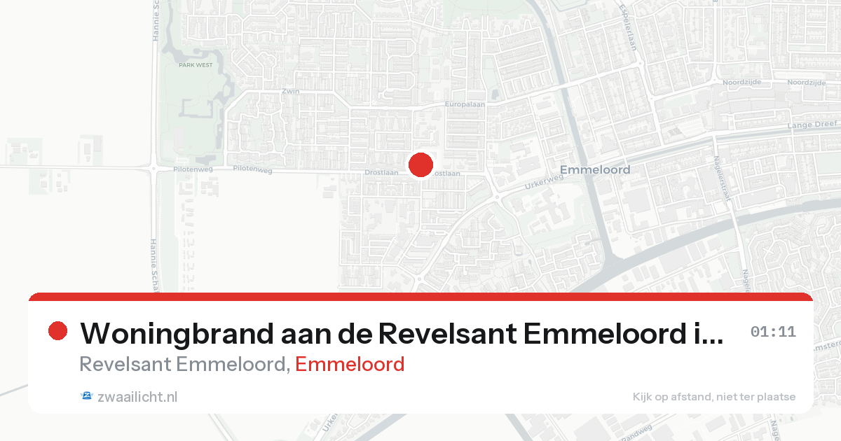 Woningbrand aan de Revelsant Emmeloord in Emmeloord — 20 aug 2026