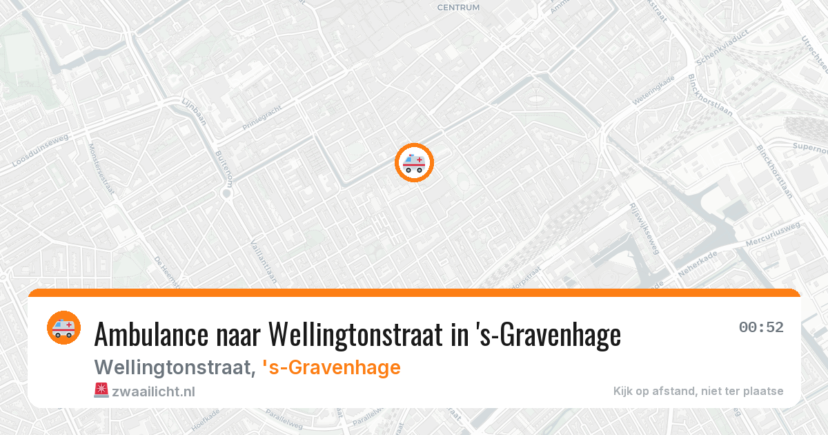 Ambulance naar Wellingtonstraat in 's-Gravenhage — 14 aug 2026
