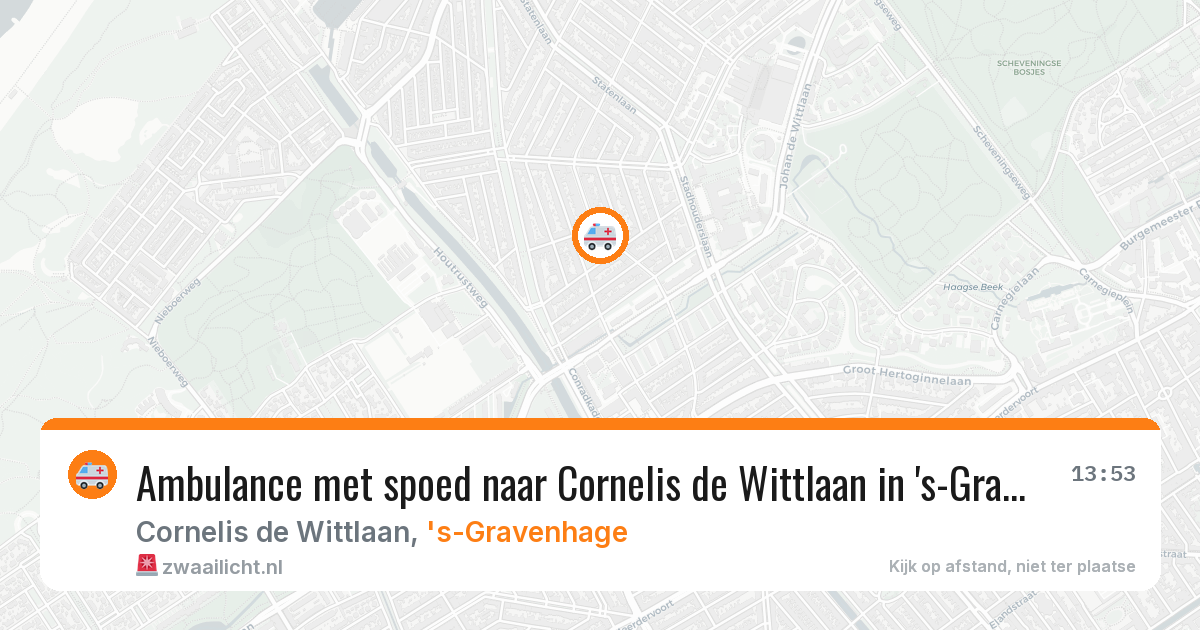 Ambulance met spoed naar Cornelis de Wittlaan in 's-Gravenhage — 16 mrt 2026