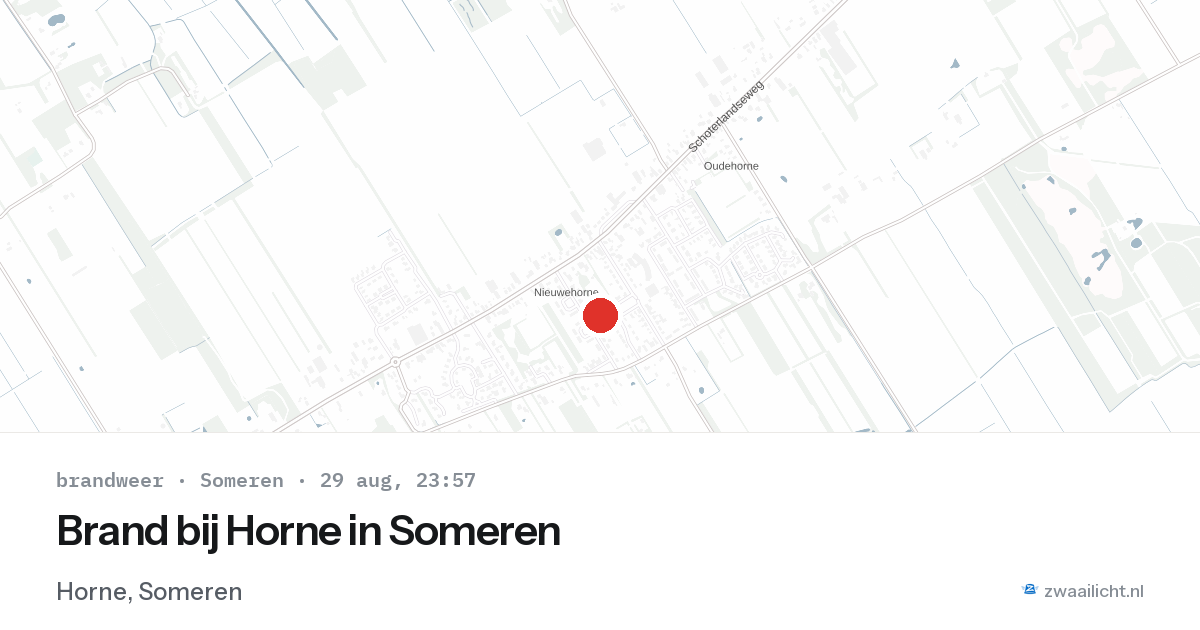 Brand bij Horne in Someren — 29 aug 2026