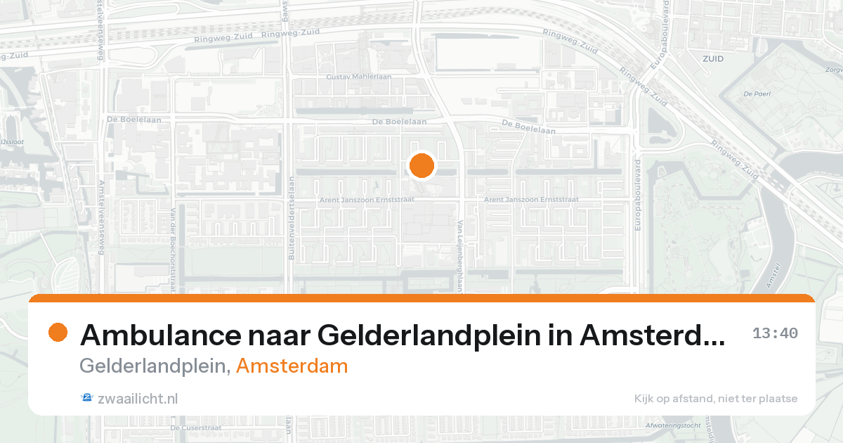 Ambulance naar Gelderlandplein in Amsterdam — 18 aug 2026