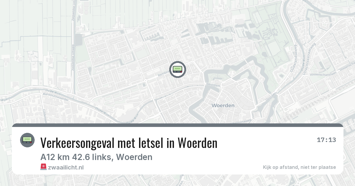 Verkeersongeval met letsel in Woerden — 27 jul 2026