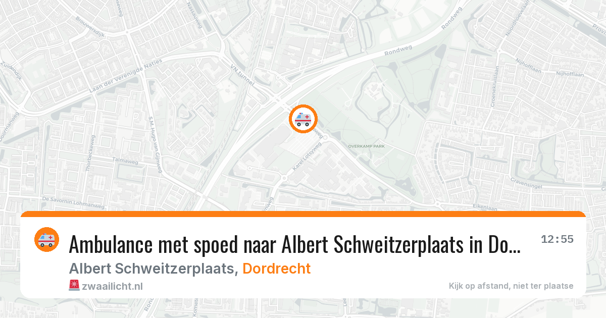 Ambulance met spoed naar Albert Schweitzerplaats in Dordrecht — 21 jul 2026