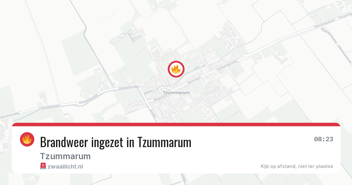 Brandweer ingezet in Tzummarum — 29 mei 2026 | 🚨 Zwaailicht.nl