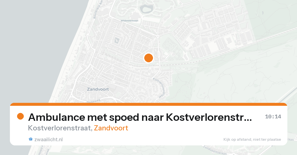Ambulance met spoed naar Kostverlorenstraat in Zandvoort — 20 aug 2026