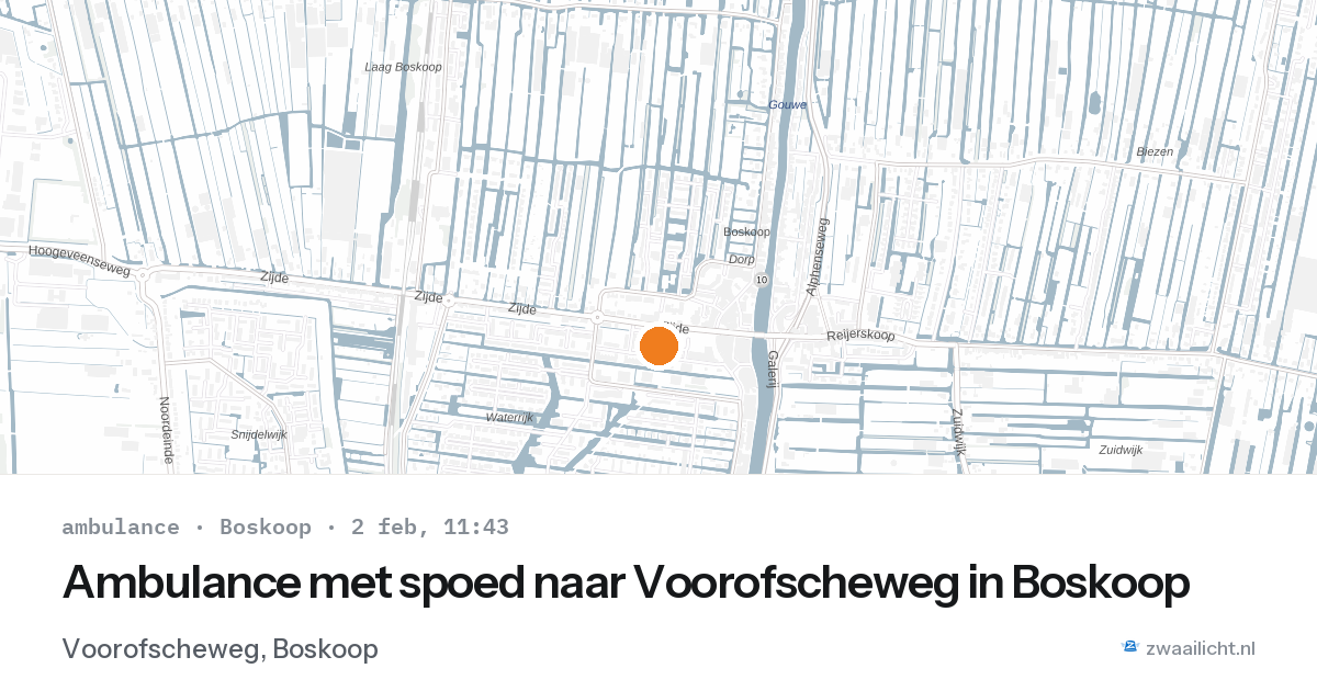 Ambulance met spoed naar Voorofscheweg in Boskoop — 2 feb 2026