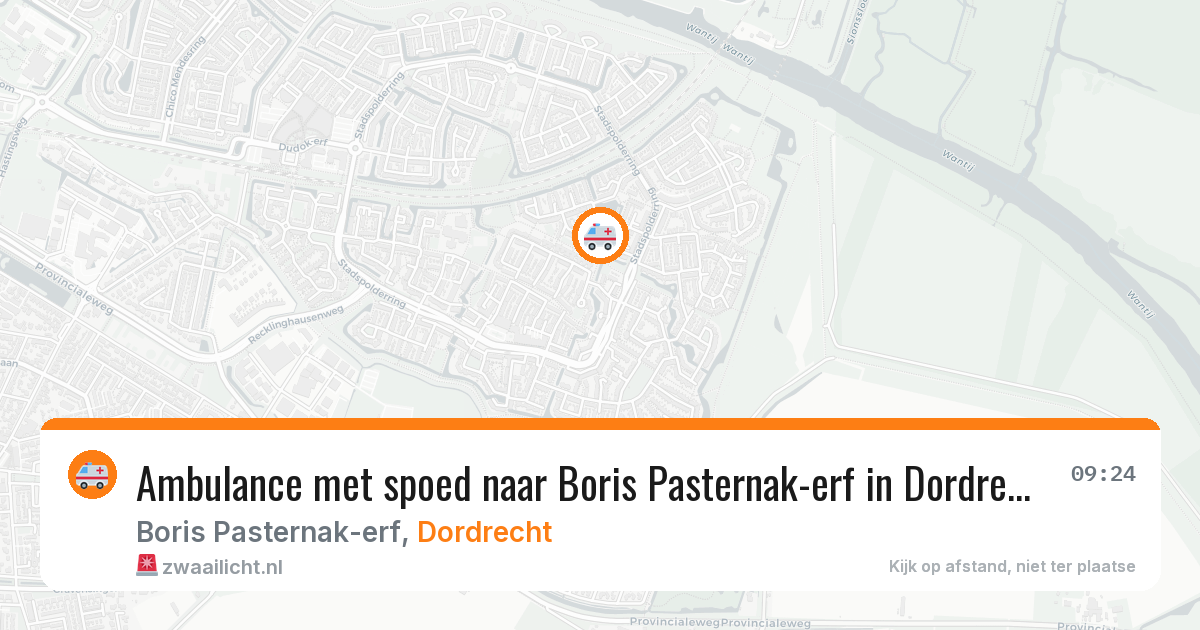 Ambulance met spoed naar Boris Pasternak-erf in Dordrecht — 11 mei 2026